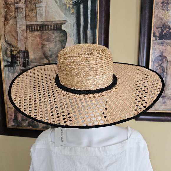 Zahati. Wheat straw hats. Fluted Hat - Black  100% made in Spain main image 7